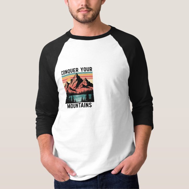 Camiseta Vintage Sunset Mountain Landscape Ilustracion (Anverso)