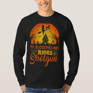 Camiseta Vintage Sunset My Bloodhound Dog Ride Shotgun Hall