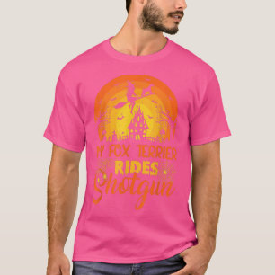 Camiseta Vintage Sunset My Fo Terrier Dog Ride Shotgun Hall
