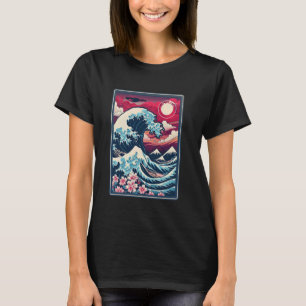 Camiseta Vintage Sunset Nature Lover Japan Wave Art Surf
