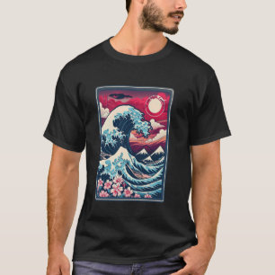 Camiseta Vintage Sunset Nature Lover Japan Wave Art Surf