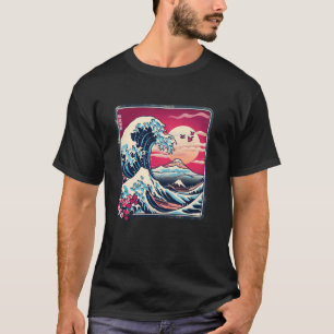 Camiseta Vintage Sunset Nature Lover Japan Wave Art Surf