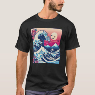 Camiseta Vintage Sunset Nature Lover Japan Wave Art Surf