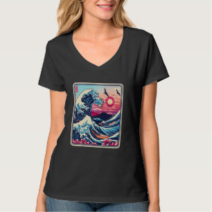 Camiseta Vintage Sunset Nature Lover Japan Wave Art Surf
