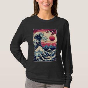 Camiseta Vintage Sunset Nature Lover Japan Wave Art Surf