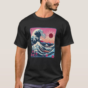 Camiseta Vintage Sunset Nature Lover Japan Wave Art Surf