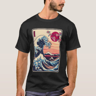 Camiseta Vintage Sunset Nature Lover Japan Wave Art Surf