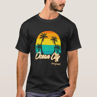 Camiseta Vintage Sunset Ocean City Beach Maryland Summer Va