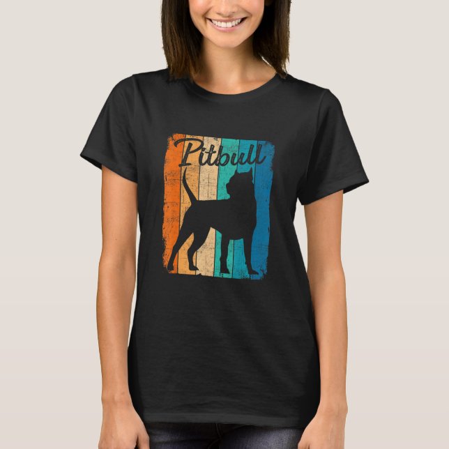 Camiseta Vintage Sunset Pitbull Dog Pet  Dog Owner (Anverso)