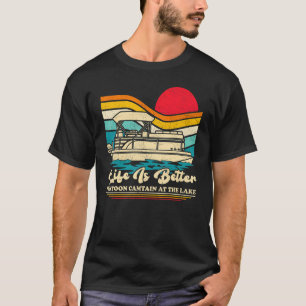 Camiseta Vintage Sunset Pontoon Captain En El Lago