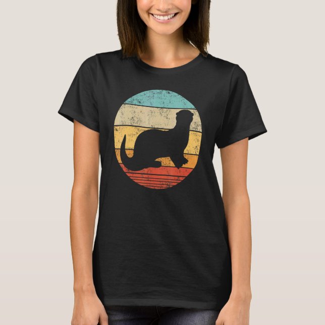 Camiseta Vintage Sunset Retro Otter Sea Animal (Anverso)