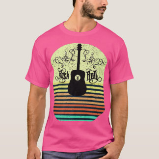 Camiseta Vintage Sunset Rock and Roll Music Guitar Premium