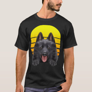 Camiseta Vintage Sunset Schipperke Perro Lover 