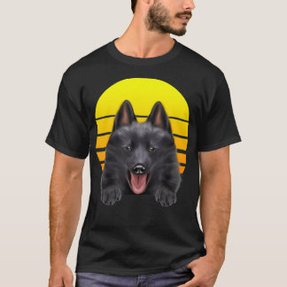 Camiseta Vintage Sunset Schipperke Perro Lover