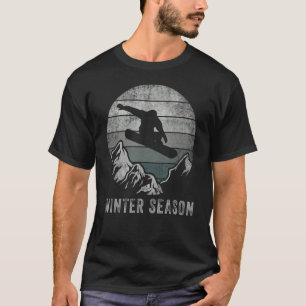 Camiseta Vintage Sunset Ski Snowboard Skiting Mountain Wint