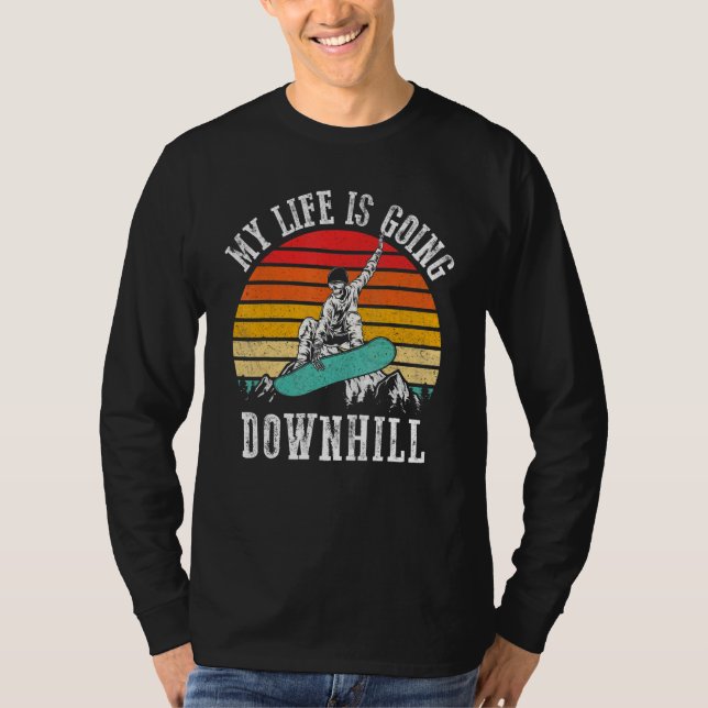 Camiseta Vintage Sunset Snowboarding Winter Retro Snowboard (Anverso)