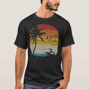 Camiseta Vintage Surfer Island Sunset Retro Surfing Beach S