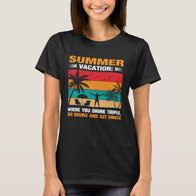 Camiseta Vintage Surfer Retro Surfing Beach Summer Vacation (Anverso)