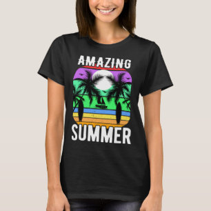 Camiseta Vintage Surfer Retro Surfing Beach vacaciones de v