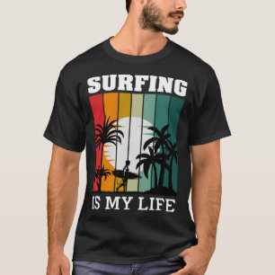 Camiseta Vintage Surfer Retro Surfing Beach vacaciones de v