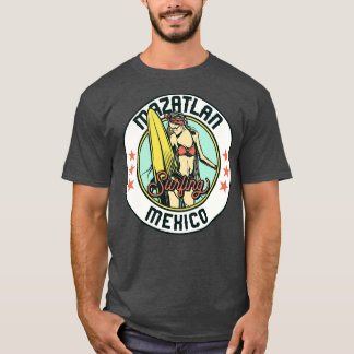 Camiseta Vintage Surfing Badge para Mazatlán México