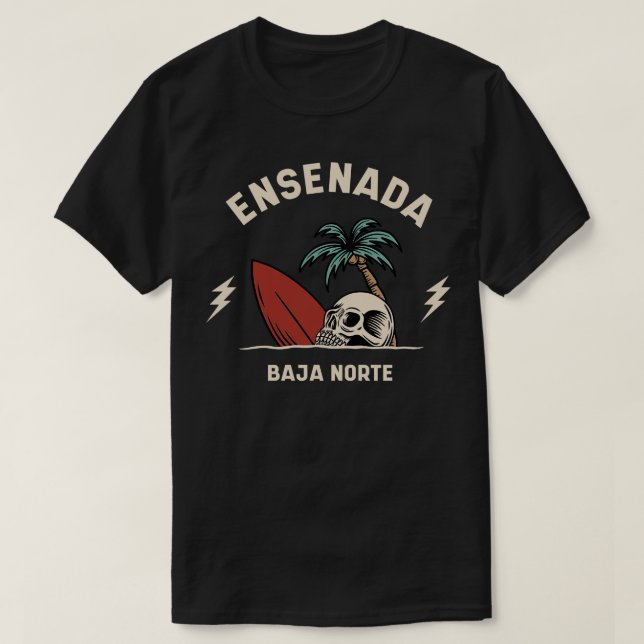 Camiseta Vintage Surfing Ensenada México (Diseño del anverso)
