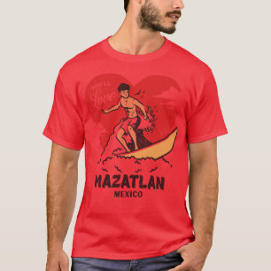 Camiseta Vintage Surfing You Love Mazatlan Mexico Retro S