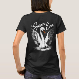 Camiseta Vintage Swan Era Impresión blanca frontal y poster