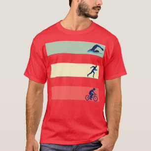 Camiseta Vintage Swim Bike Run Triathlon Gift
