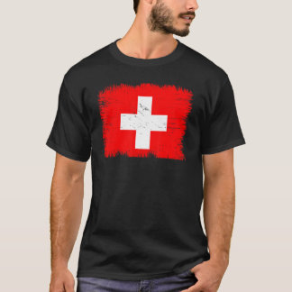 Camiseta Vintage Switzerland Flag Swiss Independence Day