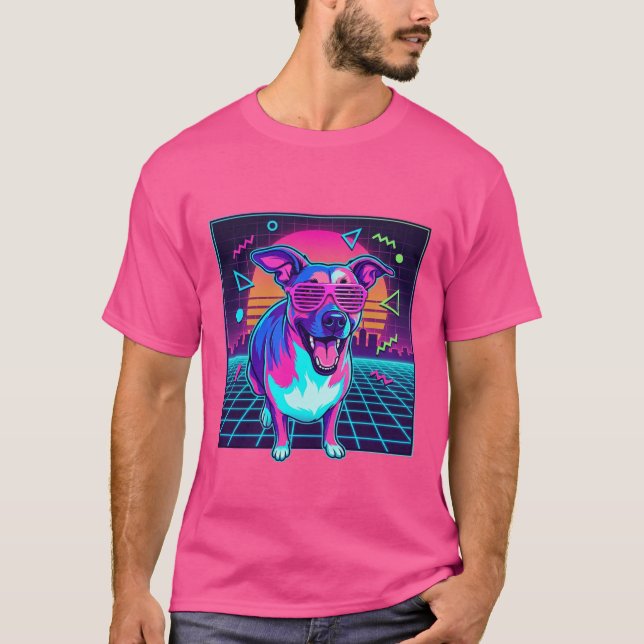 Camiseta vintage synthwave años 80 (Anverso)