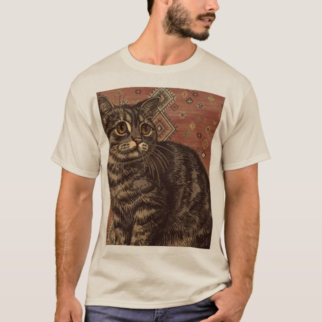 Camiseta Vintage Tabby Cat on Moroccan Rug (Anverso)