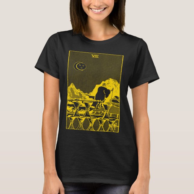 CAMISETA VINTAGE TAROT CARD CUPS EIGHT (Anverso)