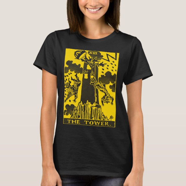 CAMISETA VINTAGE TAROT CARD THE TOWER (Anverso)