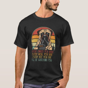 Camiseta Vintage te estaré vigilando inglés Mastiff Stalk