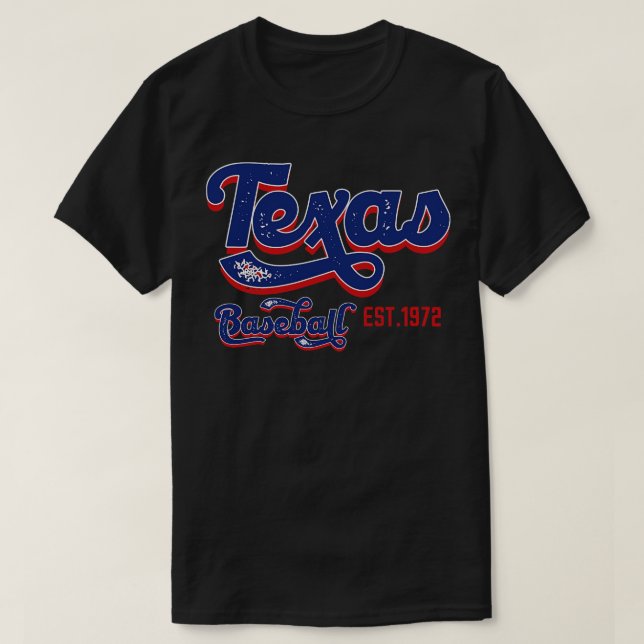 Camiseta Vintage Texas Baseball Est 1972 (Diseño del anverso)