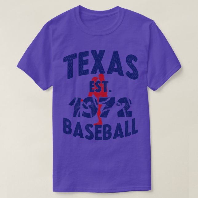 Camiseta Vintage Texas Baseball Est 1972 Baseball Pitcher (Diseño del anverso)