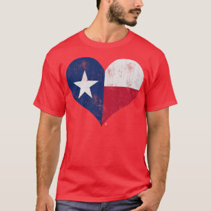 Camiseta Vintage Texas Flag Heart Love Home Family Texan