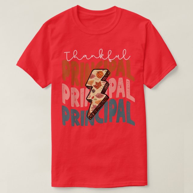 Camiseta Vintage Thankful Principal Blessed Principal Thank (Diseño del anverso)