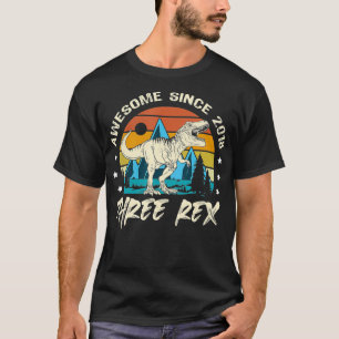 Camiseta Vintage Three Re 3º cumpleaños 3er dinosaurio 3 añ