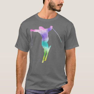Camiseta Vintage Tie Dye Downhill Snow Ski Art Skier Skiing