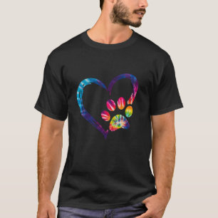 Camiseta Vintage Tie Dye Love Dog Paw Heart Perros Amores L