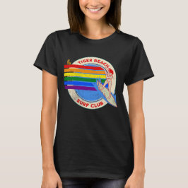 Camiseta Vintage Tiger Beach Surf Club Retro RainbowT-Shirt