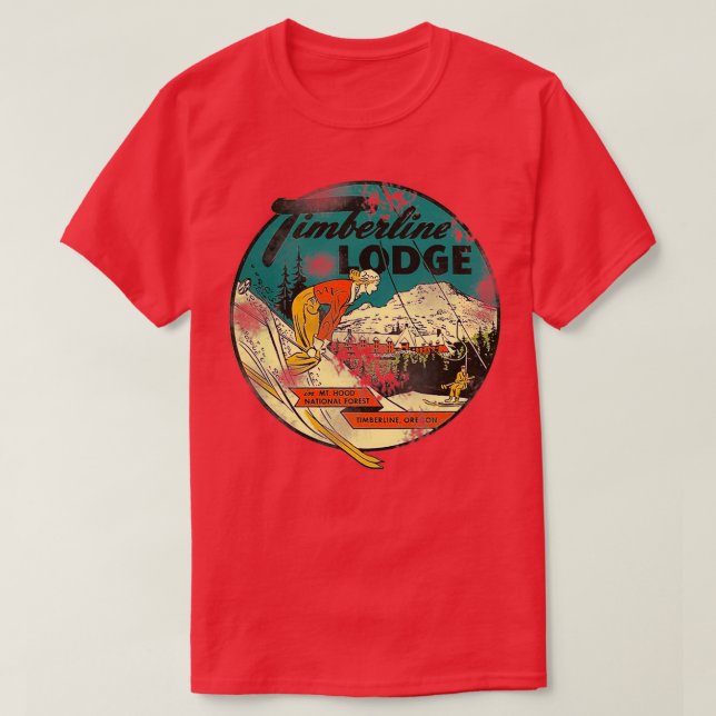 Camiseta Vintage Timberline Lodge Mt Hood (Diseño del anverso)