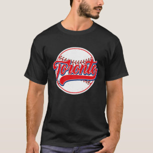Camiseta Vintage Toronto Cityscape Baseball Para Hombres Mu