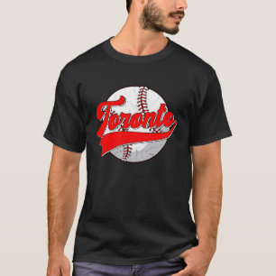 Camiseta Vintage Toronto Cityscape Baseball Para Hombres Mu