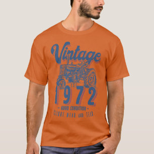 Camiseta Vintage Tractor Farmer Birthday Born In 1972 & Est