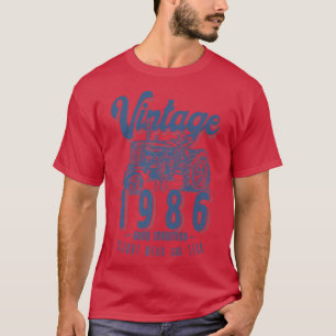 Camiseta Vintage Tractor Farmer Birthday Born In 1986 & Est