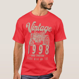 Camiseta Vintage Tractor Farmer Birthday Born In 1998 & Est
