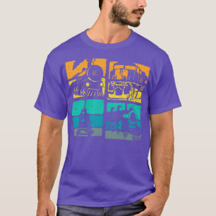 Camiseta Vintage Trains Steam Locomotive Railroad Retro